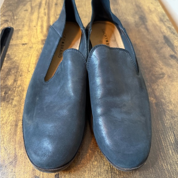 Lucky Brand Women's Black Leather Loafers - Picture 1 of 5